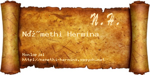 Némethi Hermina névjegykártya